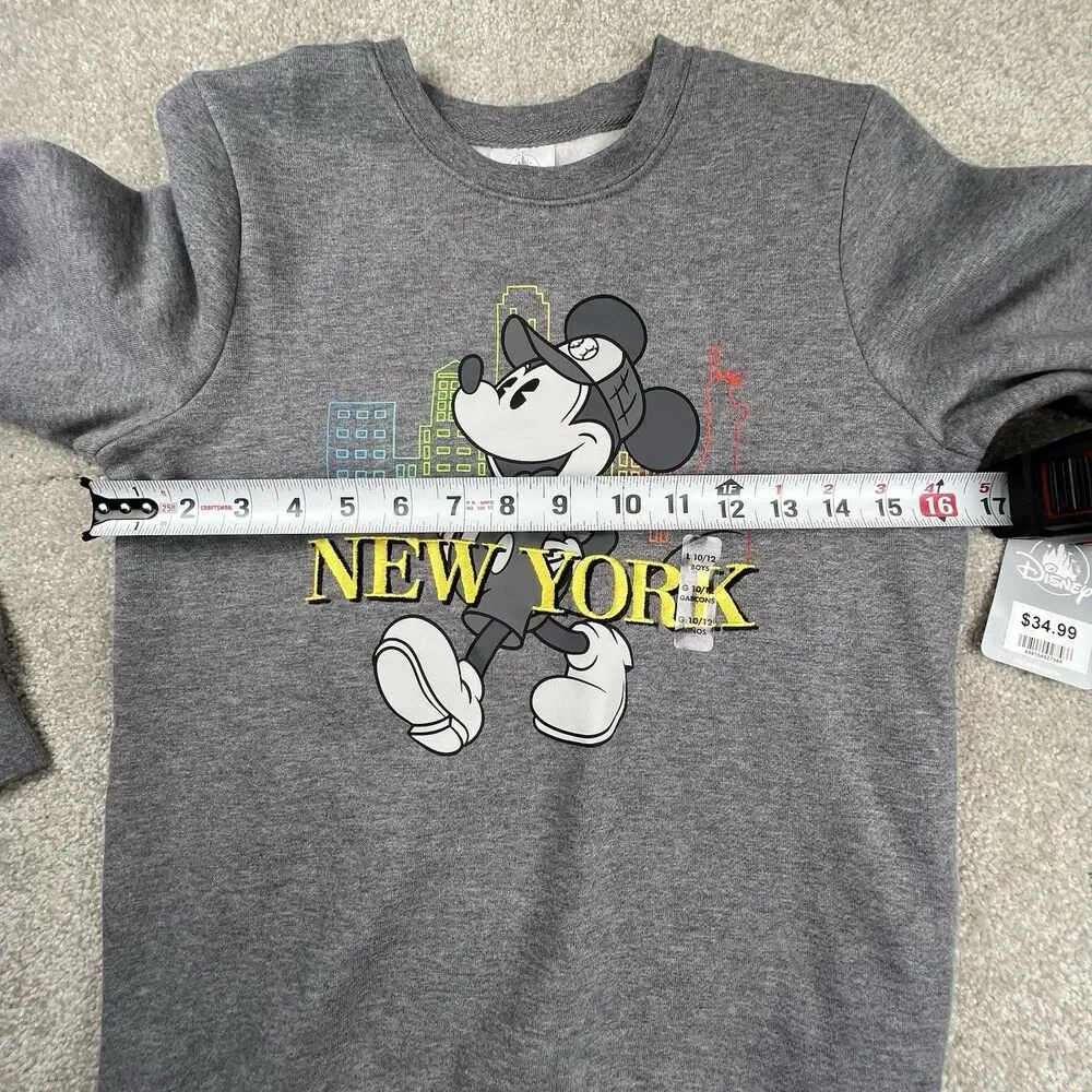Disney Store Kids Gray Mickey Mouse‎ Sweatshirt Cotton Pullover Size Large